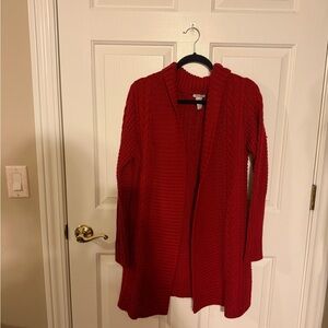 Sundance Vibrant Red Open-Front Cardigan